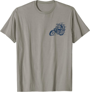 Retro Vintage Style Motorcycle Racing Distressed Design T-Shirt - T-Shirt | Sand
