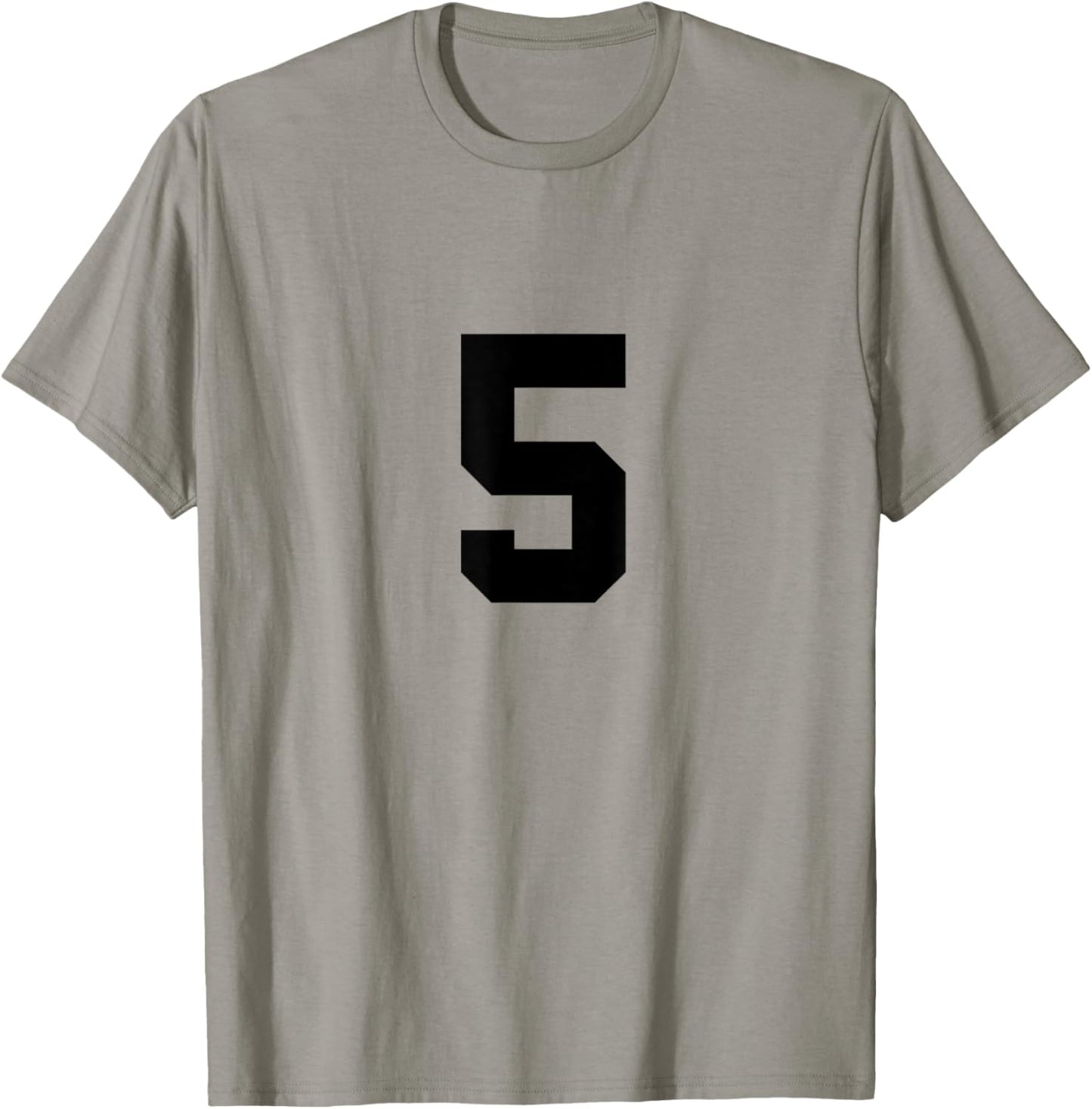 Number 5 (on Front / Back) Sports Team Jersey Number T-Shirt - T-Shirt | Sand