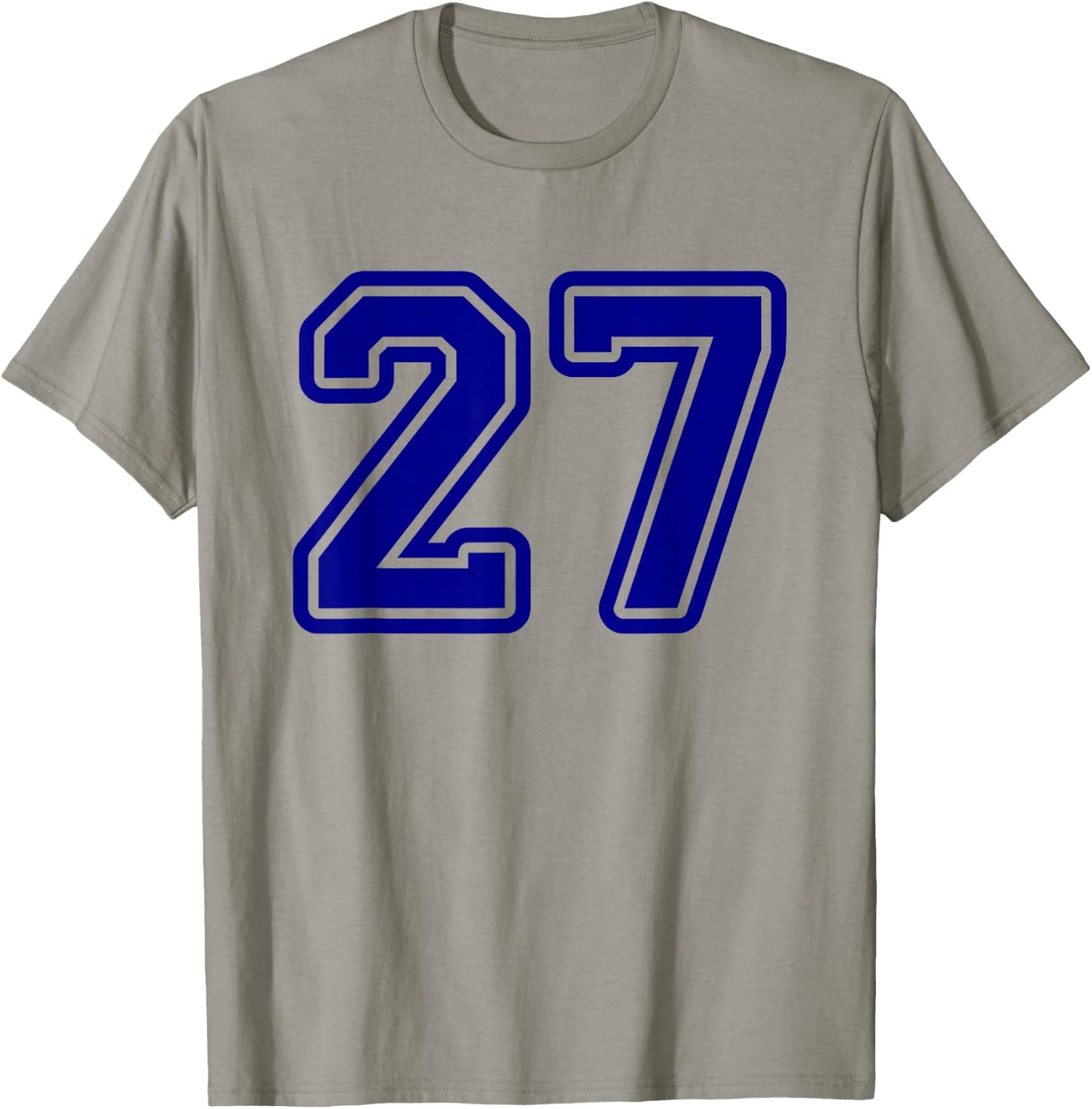 Number #27 Blue Sports Team T-Shirt - T-Shirt | Sand