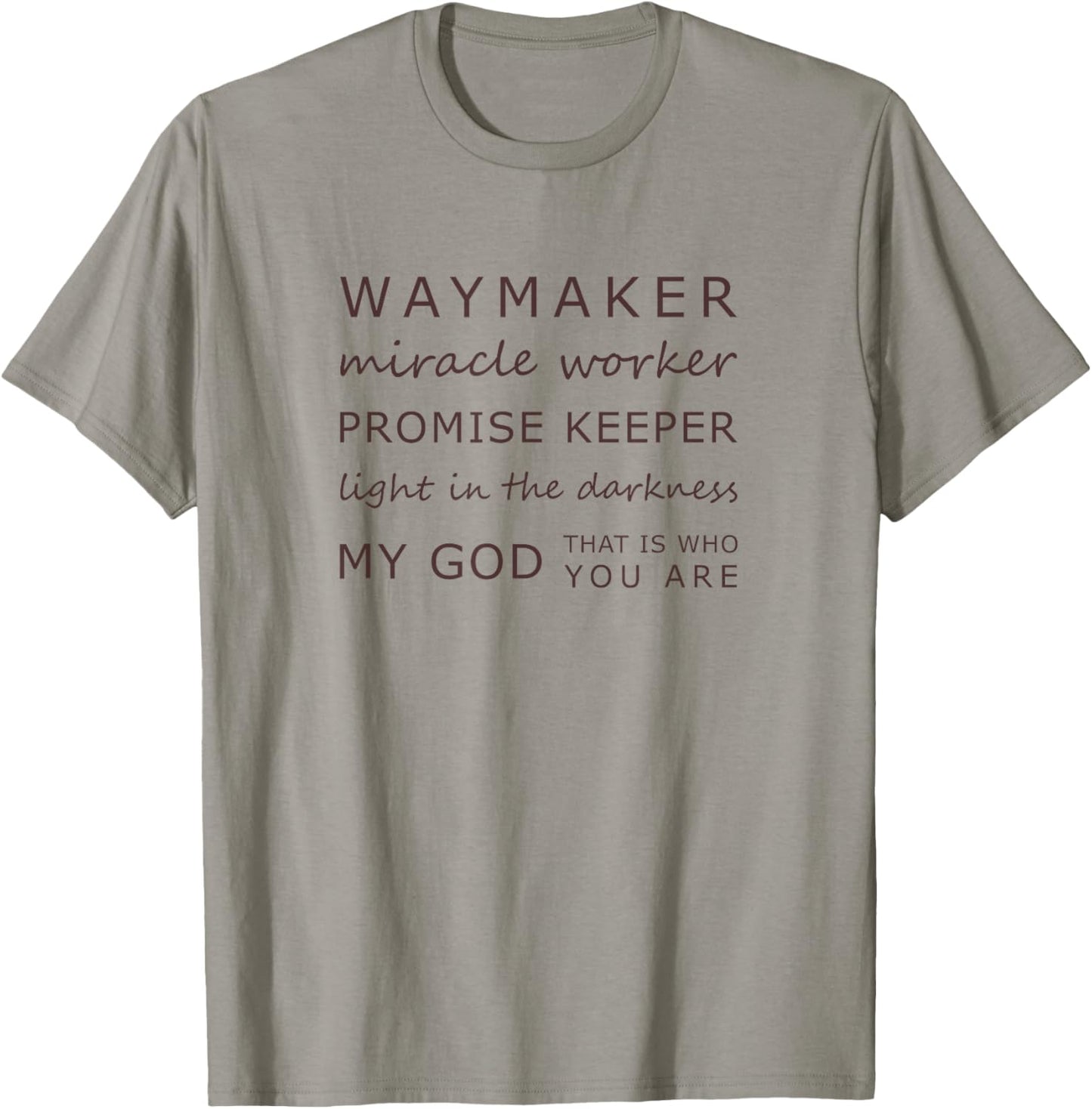 Promise Keeper Miracle Worker Waymaker Christian T-Shirt - T-Shirt | Sand