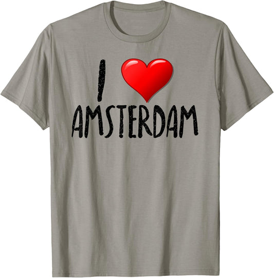 I Love Amsterdam - - Traveler - Souvenir T-Shirt - T-Shirt | Sand