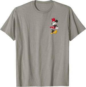 Disney Minnie Mouse Vintage Sassy Pose Small Pocket Logo T-Shirt - T-Shirt | Sand