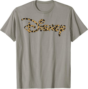 Disney Logo Leopard Fill T-Shirt - T-Shirt | Sand