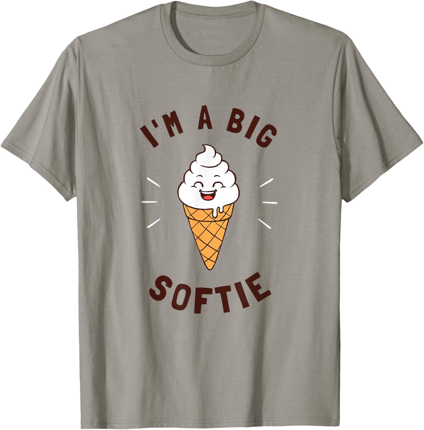 I'm A Big Softie Ice Cream Softy Funny Word Game T-Shirt - T-Shirt | Sand