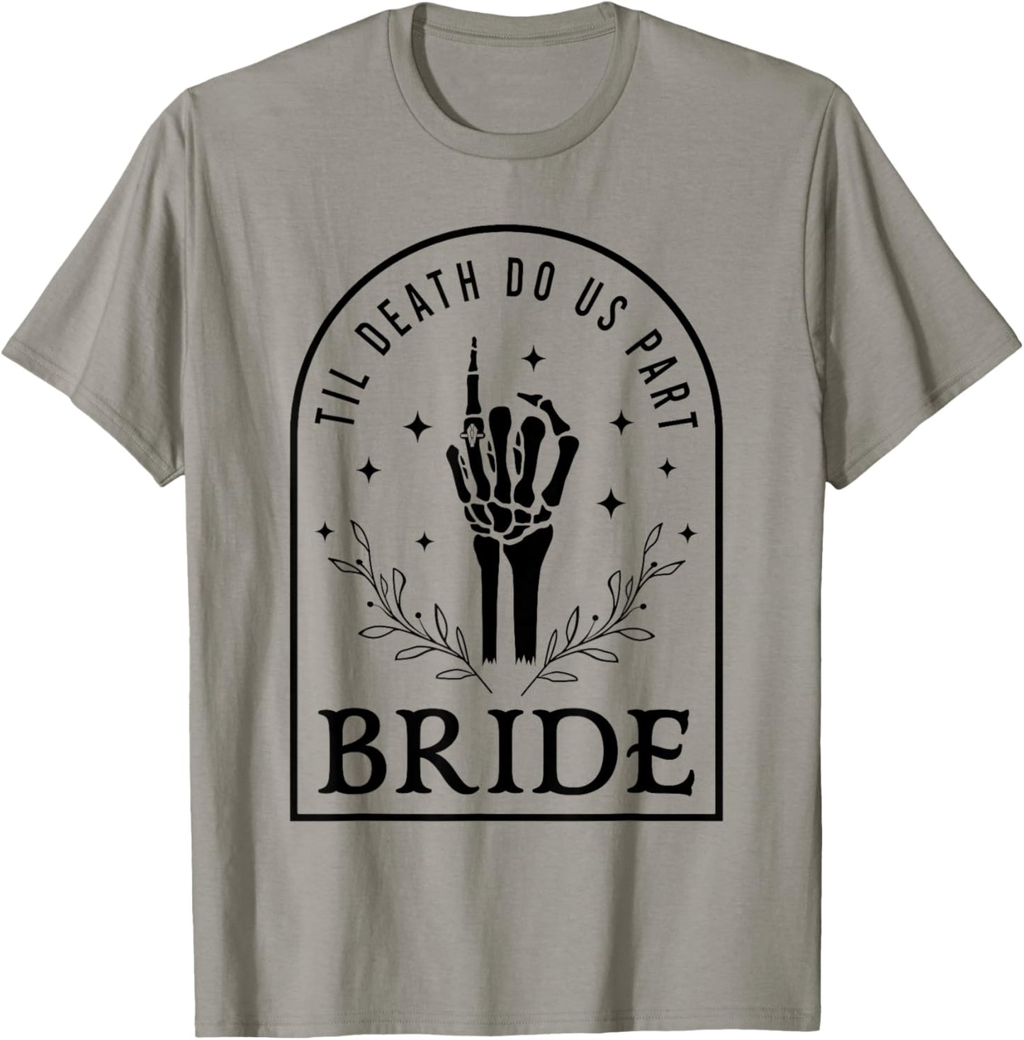 Bride Groom Skeleton Gothic Halloween Engagement Wedding T-Shirt - T-Shirt | Sand