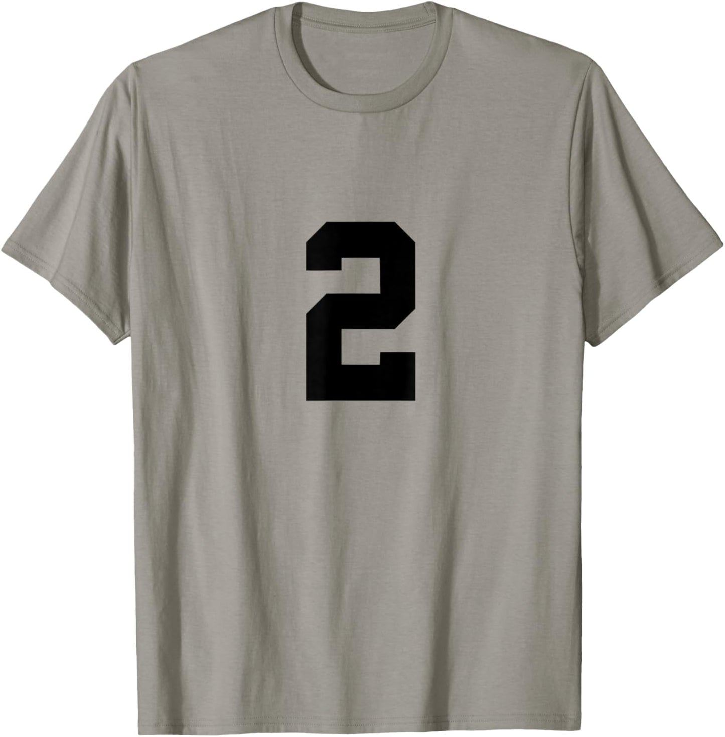 Number 2 (on Front / Back) Sports Team Jersey Number T-Shirt - T-Shirt | Sand