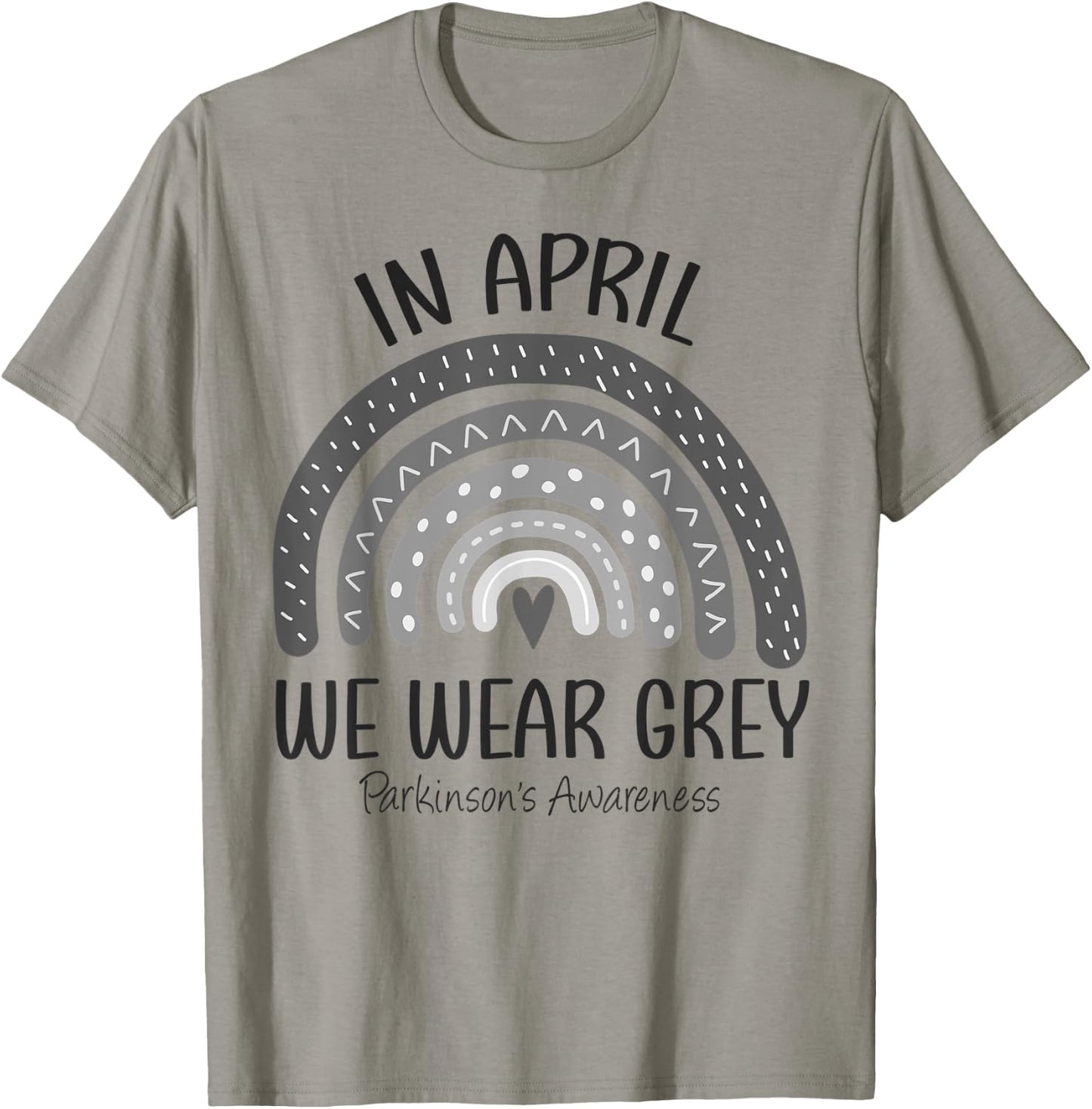 Rainbow In April We Wear Grey Parkinson's Awareness Month T-Shirt - T-Shirt | Sand