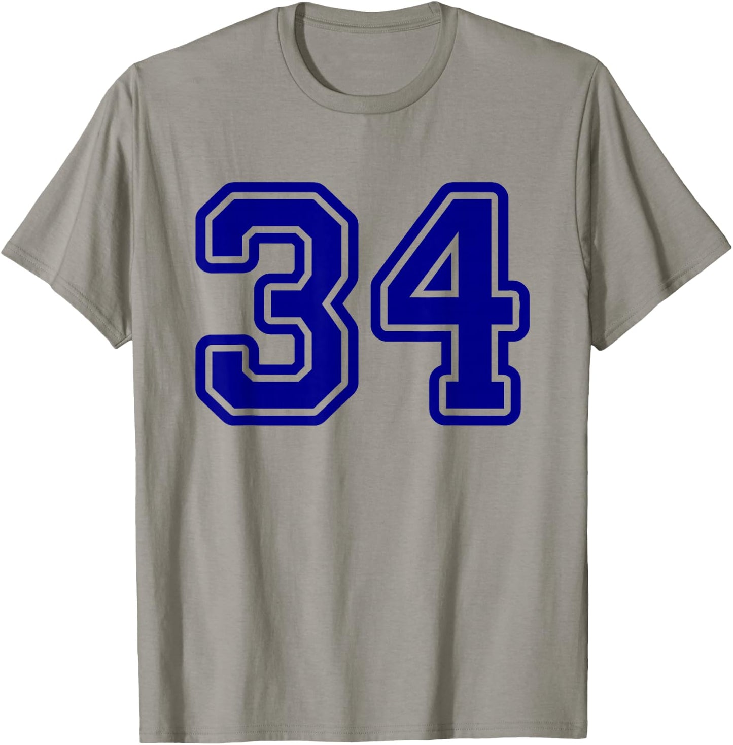 Number #34 Blue Sport Varsity Number 34 T-Shirt - T-Shirt | Sand