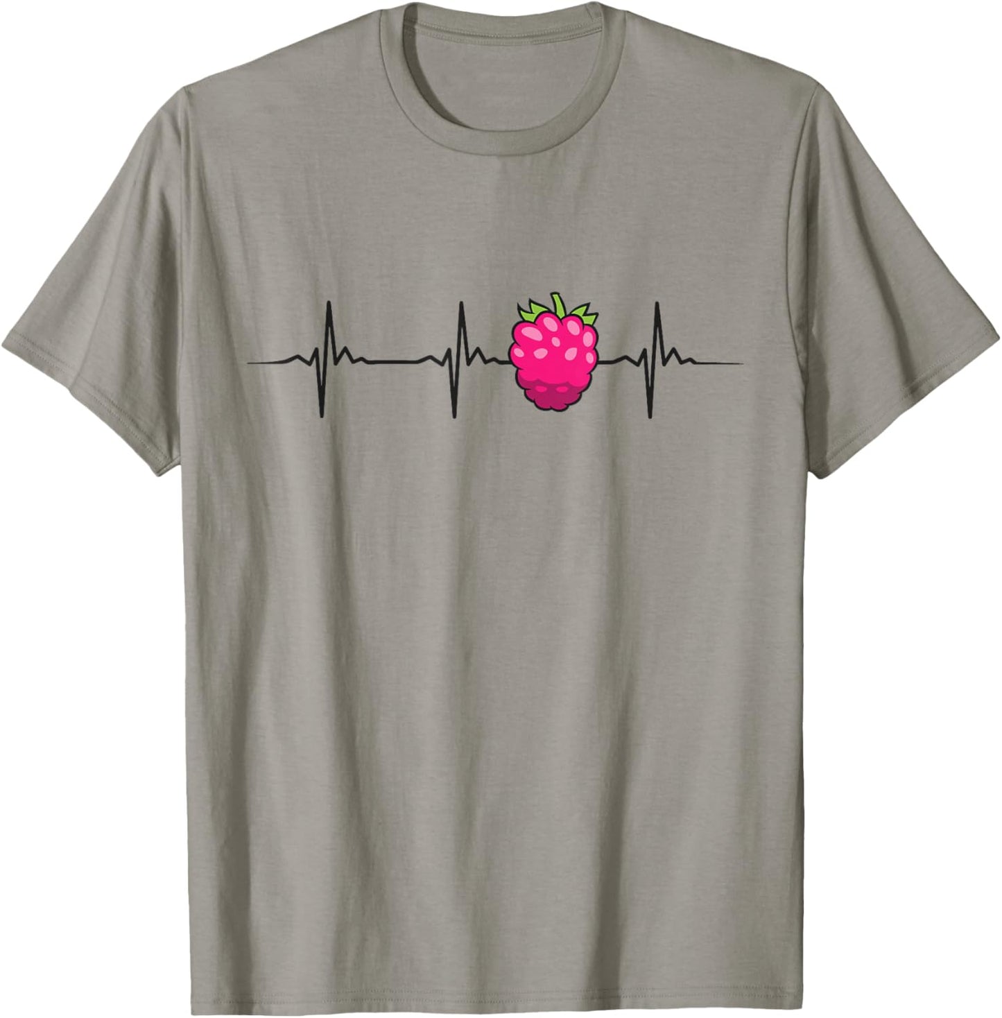 Raspberry Heartbeat Kawaii Raspberry Fruit T-Shirt - T-Shirt | Sand