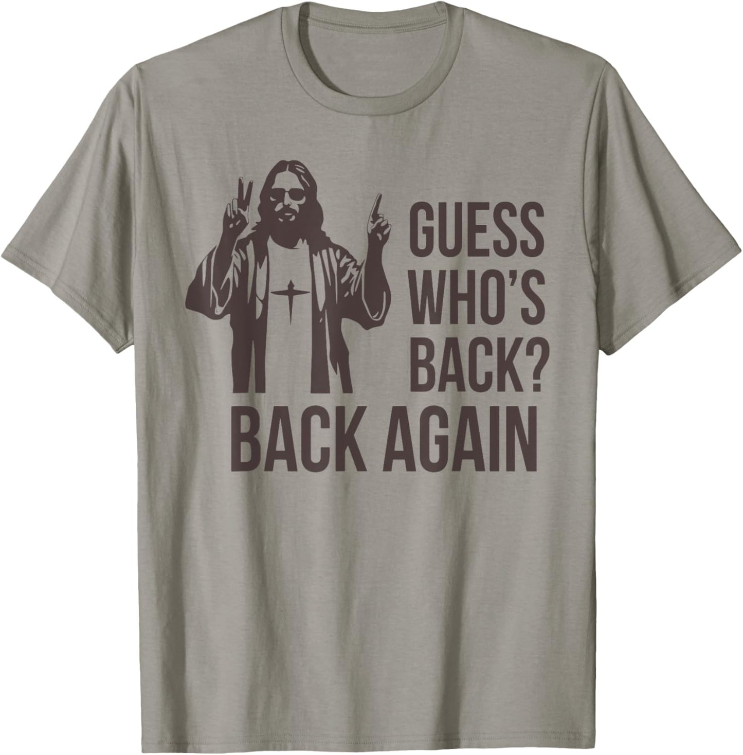 Guess Who's Back Back Again Happy Easter Jesus Christian T-Shirt - T-Shirt | Sand