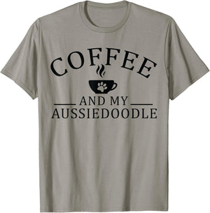 Aussiedoodle Dog And Coffee Women T-Shirt - T-Shirt | Sand