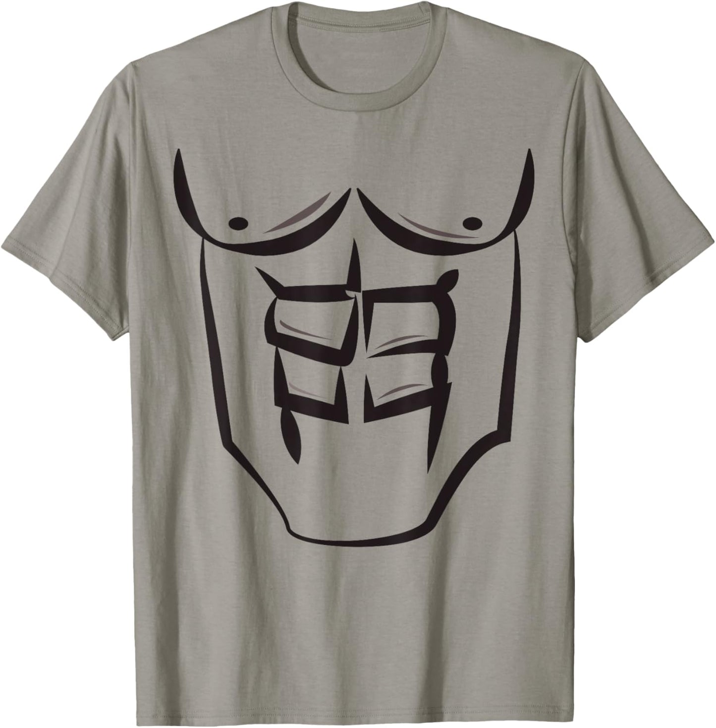 Chest Six Pack Abs Halloween Costume - Bodybuilder Outline T-Shirt - T-Shirt | Sand