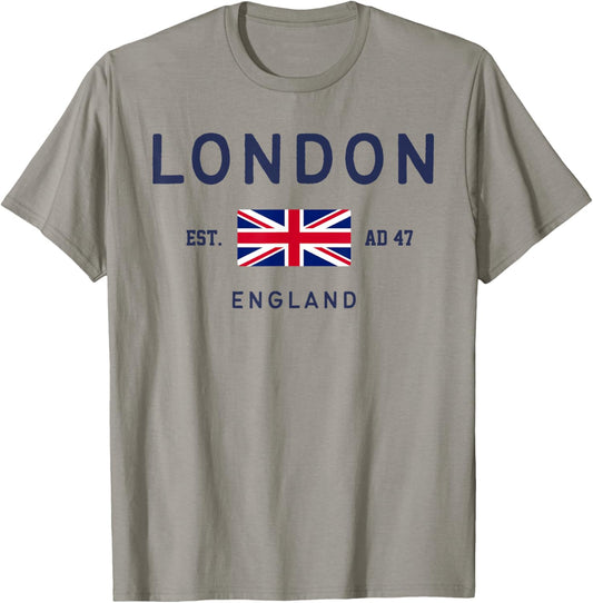 London Est AD 47 England UK Flag T-Shirt - T-Shirt | Sand