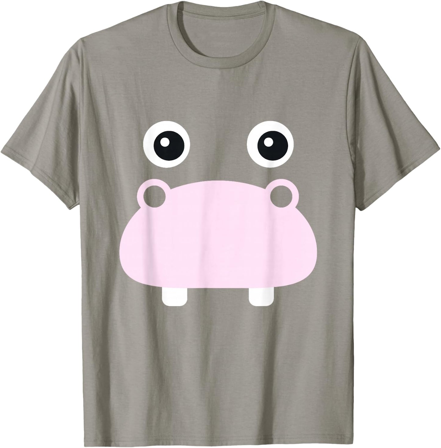 Kawaii Hippo Face Easy Animal Costume for Girls Adults T-Shirt - T-Shirt | Sand