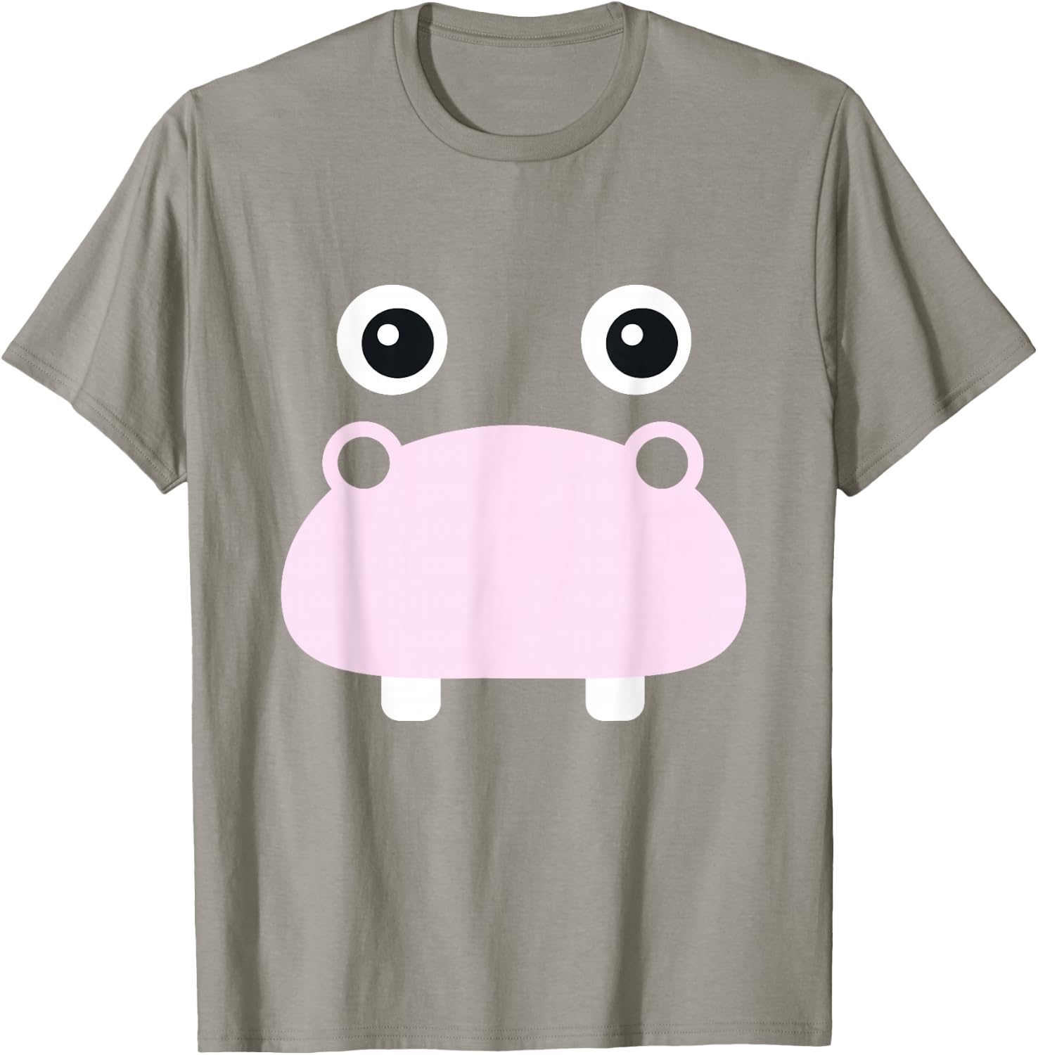 Kawaii Hippo Face Easy Animal Costume for Girls Adults T-Shirt - T-Shirt | Sand