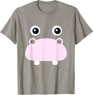 Kawaii Hippo Face Easy Animal Costume for Girls Adults T-Shirt - T-Shirt | Sand