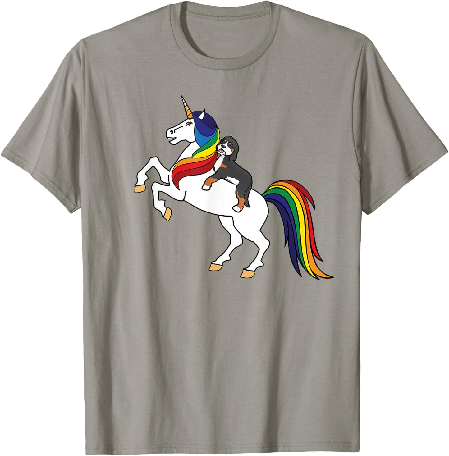 Cute Kids Girls Unicorn Bernedoodle Dog Lover T-Shirt - T-Shirt | Sand