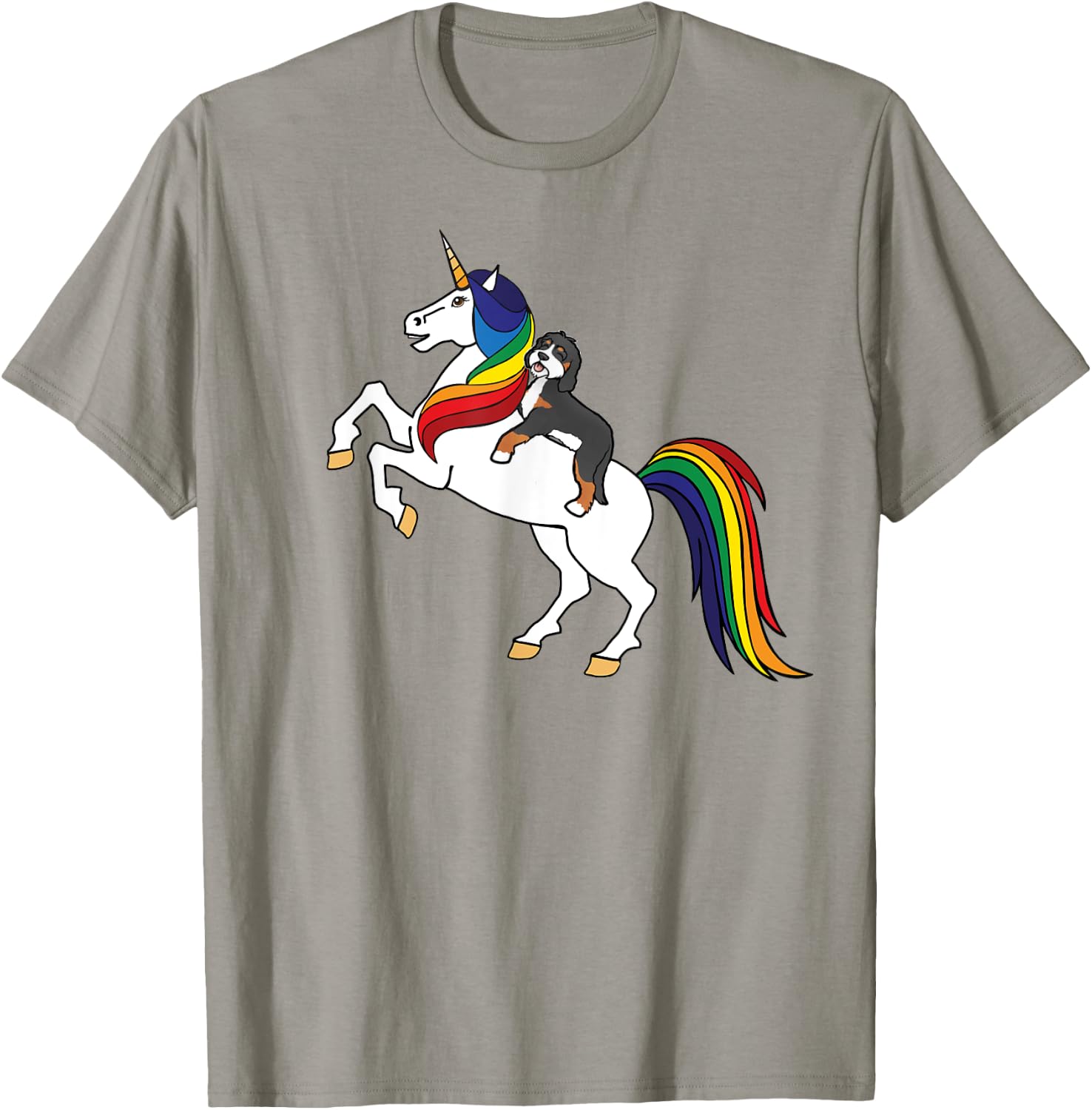 Cute Kids Girls Unicorn Bernedoodle Dog Lover T-Shirt - T-Shirt | Sand
