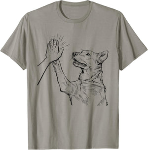 Funny Dog Dad Fathers Day Best Daddy Ever Hand T-Shirt - T-Shirt | Sand