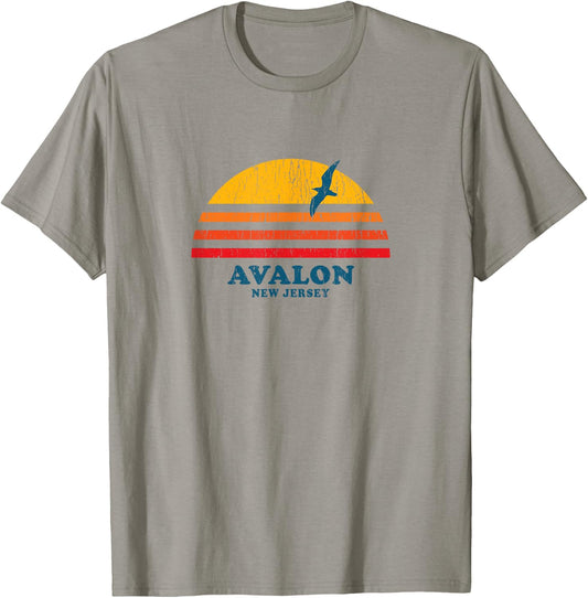 Avalon New Jersey NJ Vintage Casual Graphic 70s T-Shirt - T-Shirt | Sand