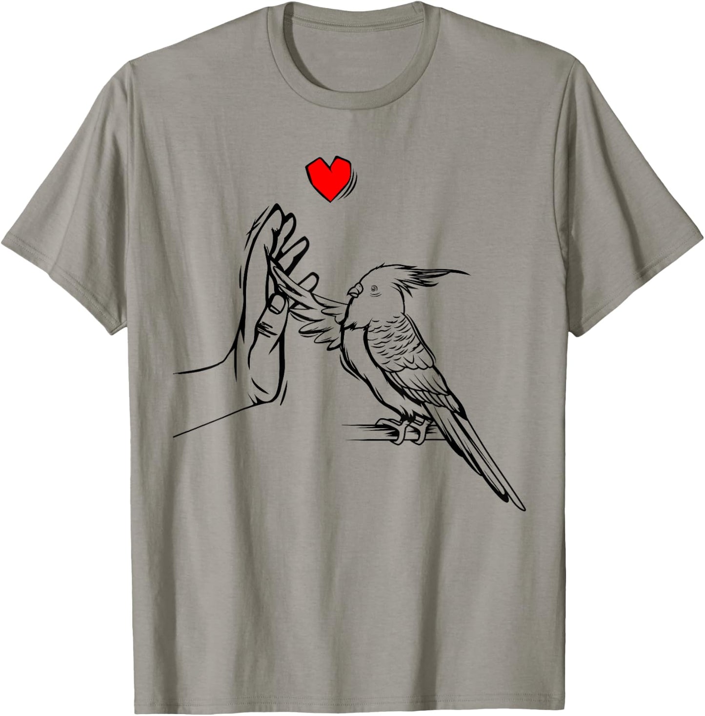 Cockatiel Love Heart Bird Parrot T-Shirt - T-Shirt | Sand