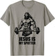 Jesus Is My Spotter in Gym Jesus Christ Christians American T-Shirt - T-Shirt | Sand