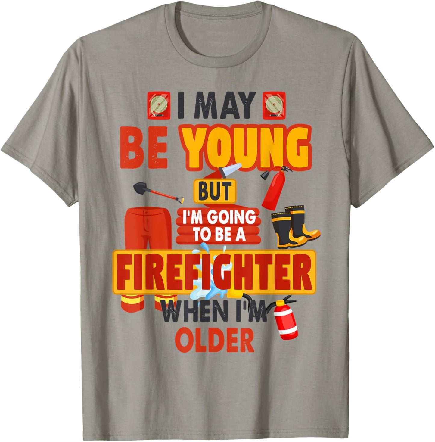 Fireman Outfit Idea For Kids & Boys Firefighter Costume T-Shirt - T-Shirt | Sand