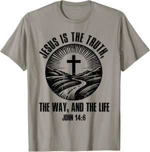 Jesus The Way Truth Life John 14:6 Christian Bible Verse T-Shirt - T-Shirt | Sand