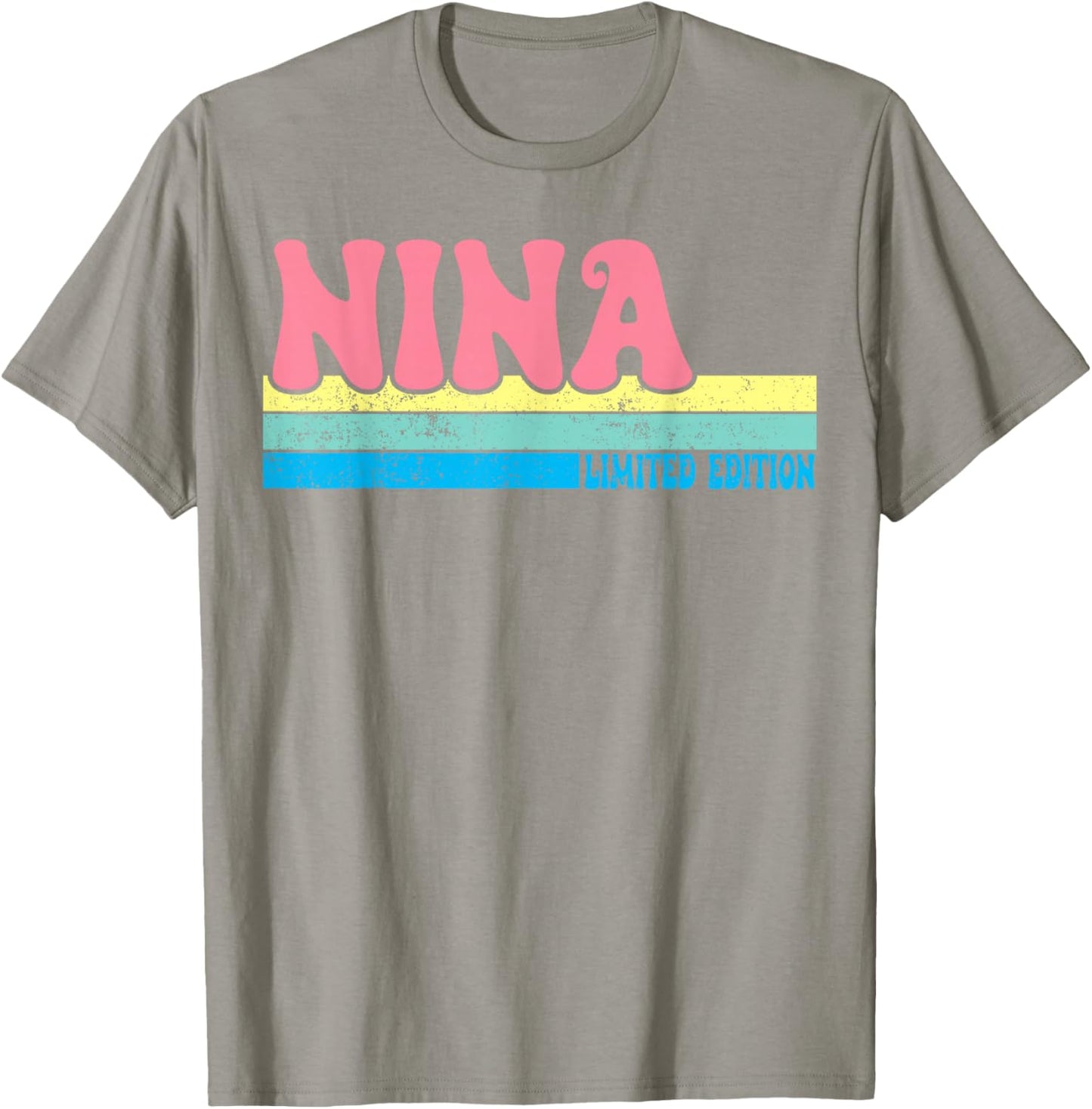 NINA Name Personalized Cute Idea Groovy Women NINA T-Shirt - T-Shirt | Sand