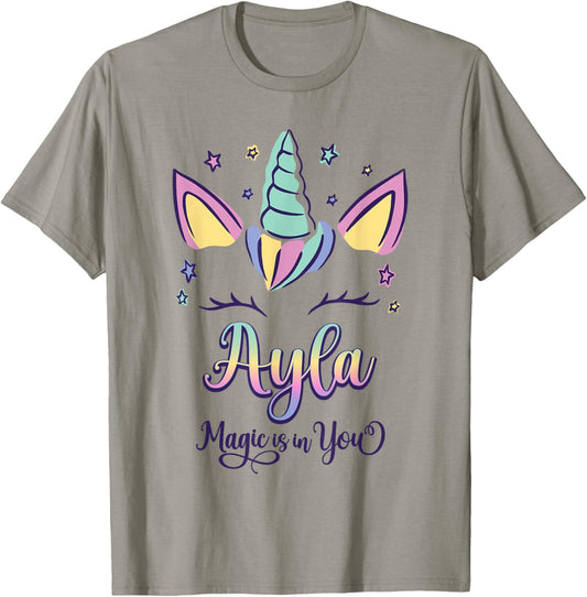 First Name Ayla Personalized I Love Ayla T-Shirt - T-Shirt | Sand
