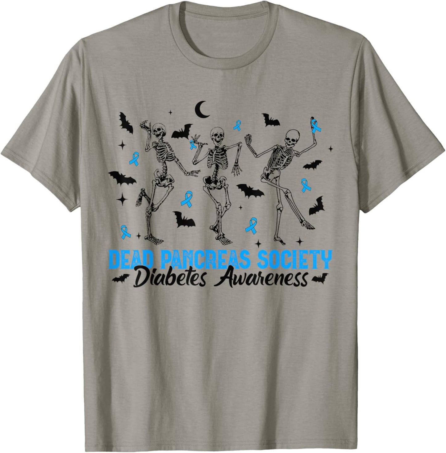 Dead Pancreas Society Diabetes Awareness Dancing Skeleton T-Shirt - T-Shirt | Sand
