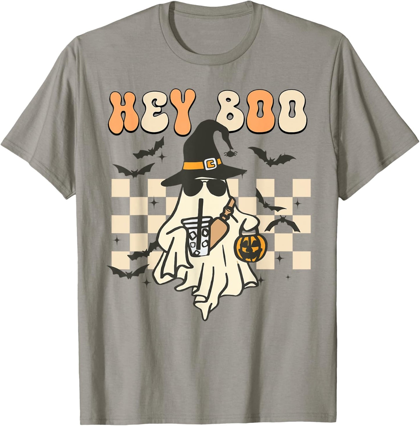 Funny Hey-Boo Shirt Toddler Boy Men Halloween Ghost Coffee T-Shirt - T-Shirt | Sand
