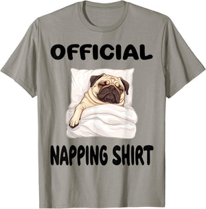 Pug Puggy Dog Pajamas Nightgown Official Napping Women Kids T-Shirt - T-Shirt | Sand