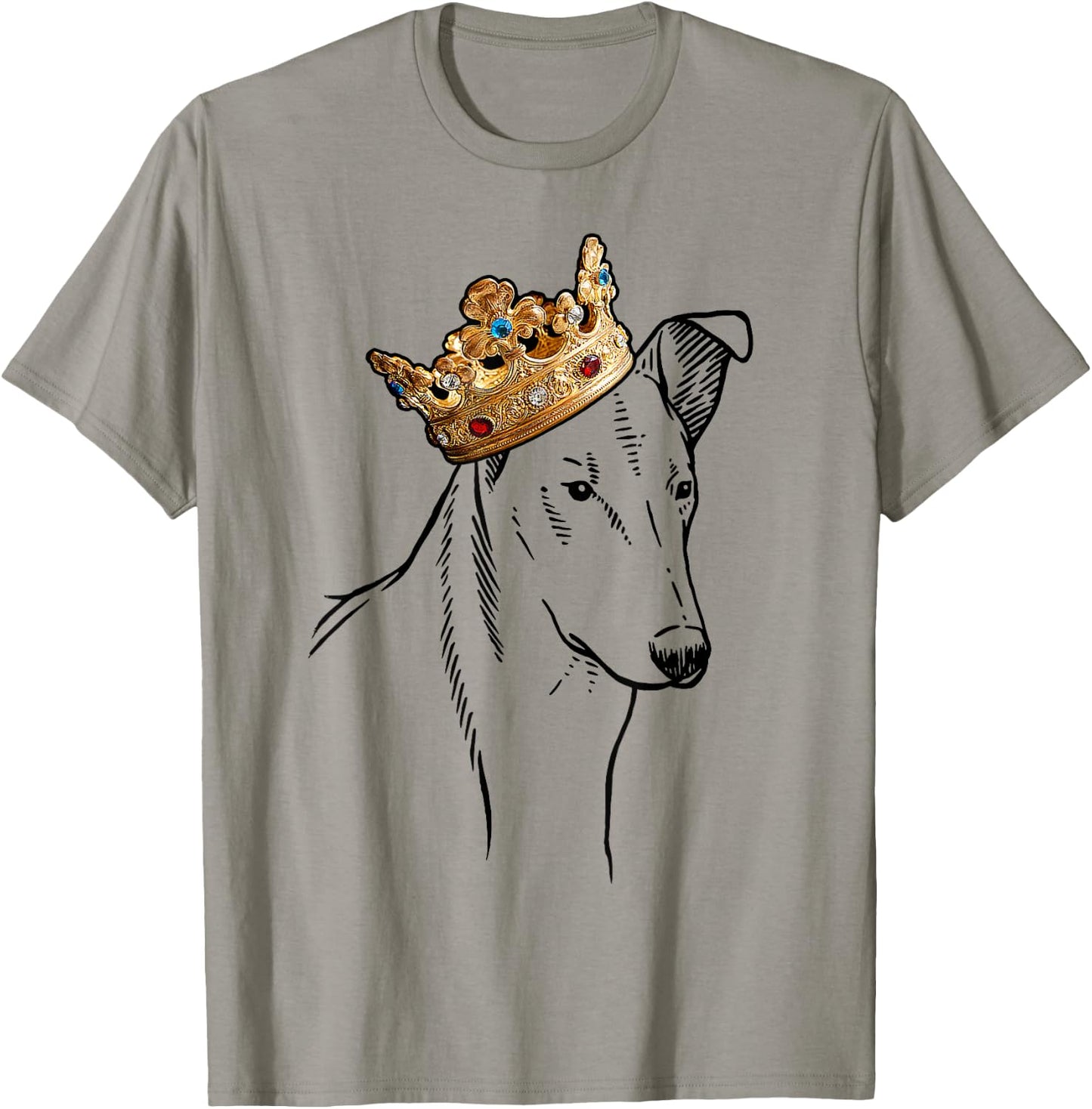 Smooth Collie Dog Wearing Crown Men Women Girls Kids T-Shirt - T-Shirt | Sand