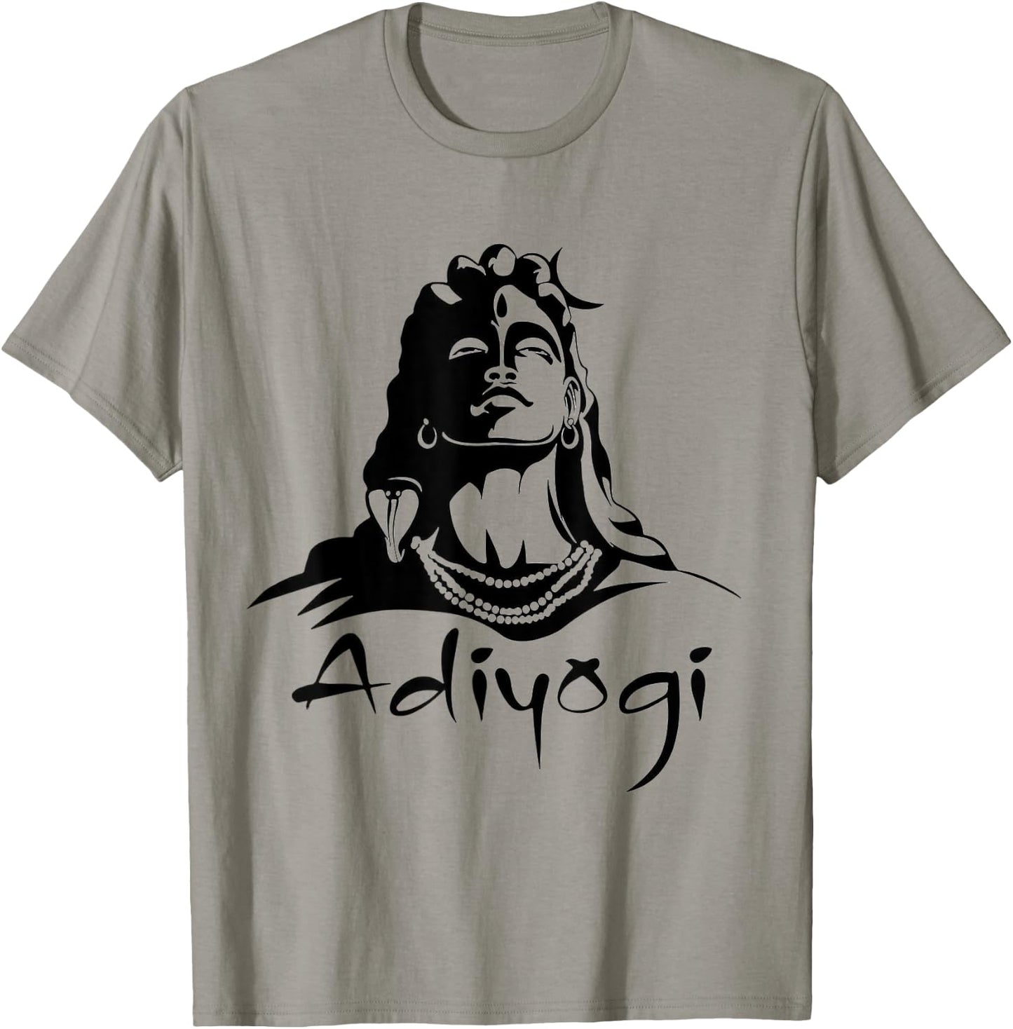 Shiva Adiyogi Meditation Design T-Shirt - T-Shirt | Sand