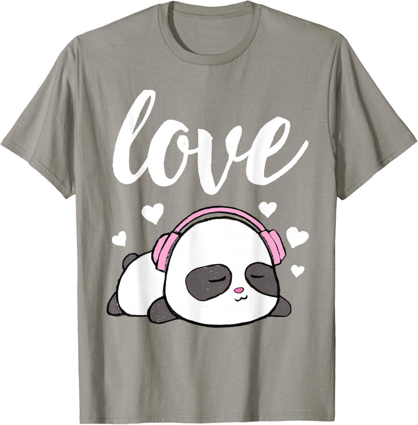Love Valentines Cute Kawaii Panda Hearts Girls T-Shirt - T-Shirt | Sand
