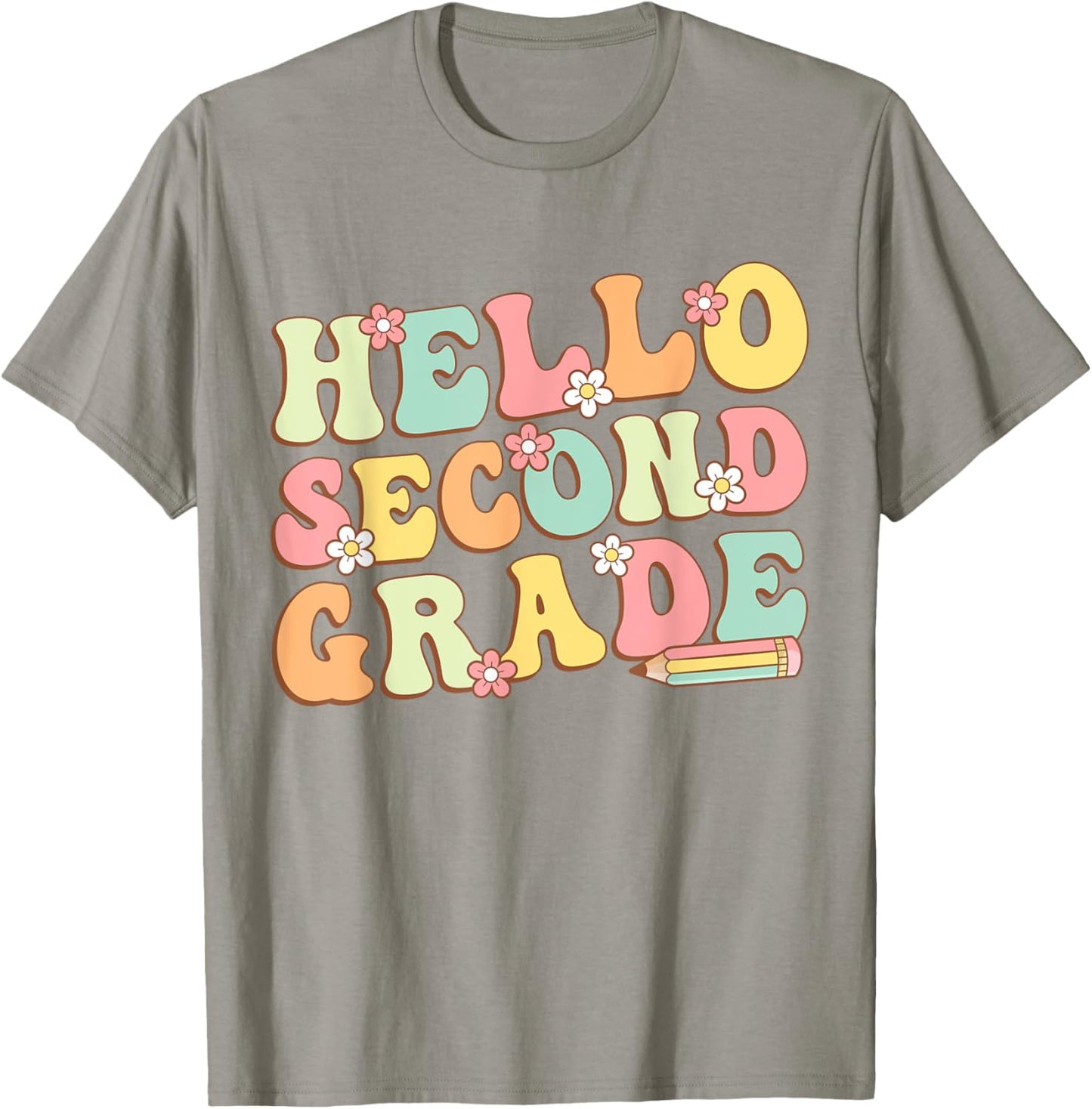 Hello Second Grade Team 2nd Grade Teacher Girl Back School T-Shirt - T-Shirt | Sand