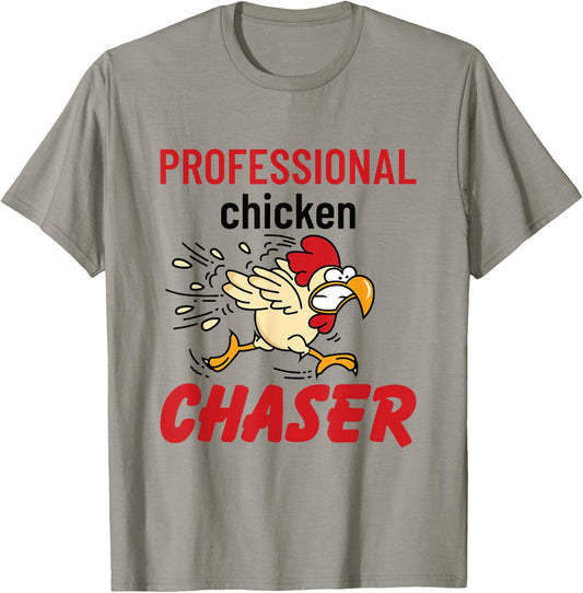 Professional Chicken Chaser Rooster Farming Farm Owner Gifts T-Shirt - T-Shirt | Sand