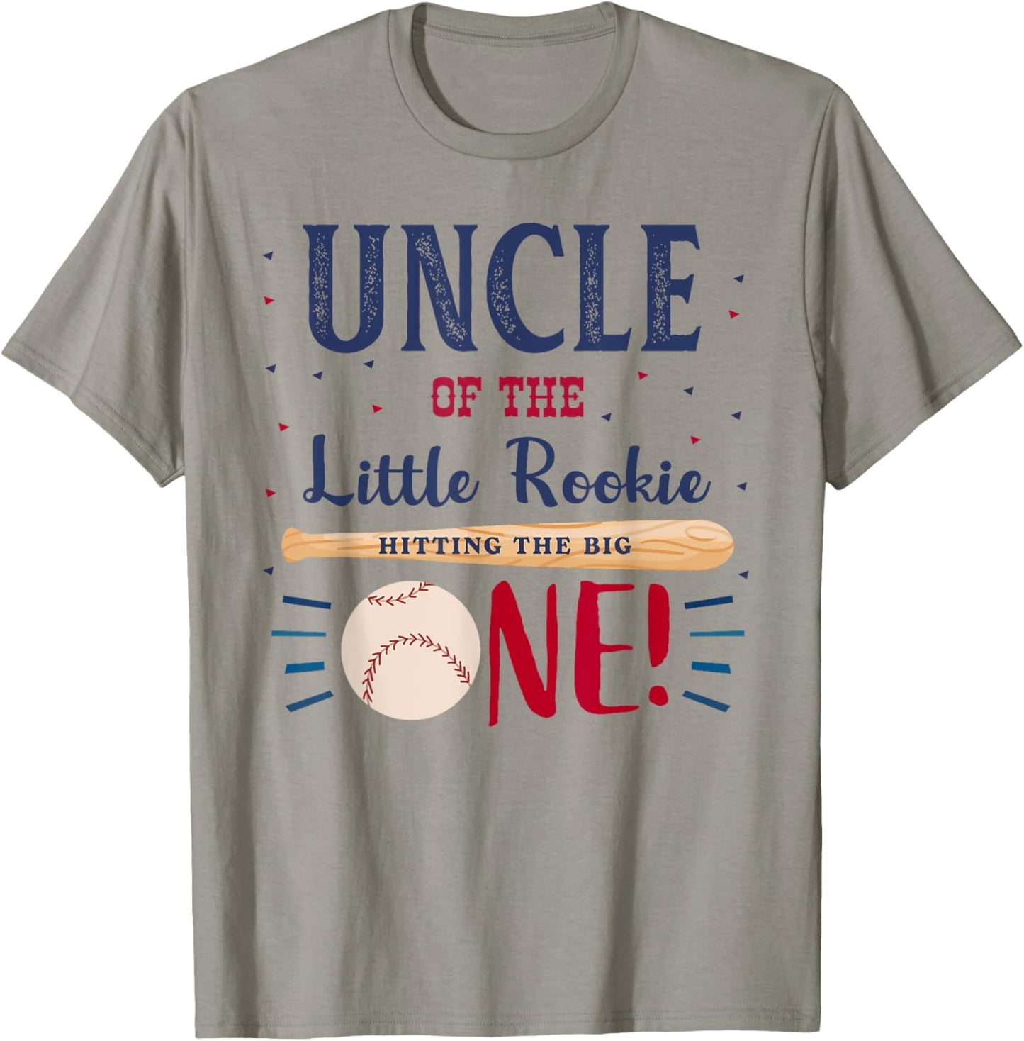 Uncle First Birthday Little Rookie Baseball The Big One T-Shirt - T-Shirt | Sand