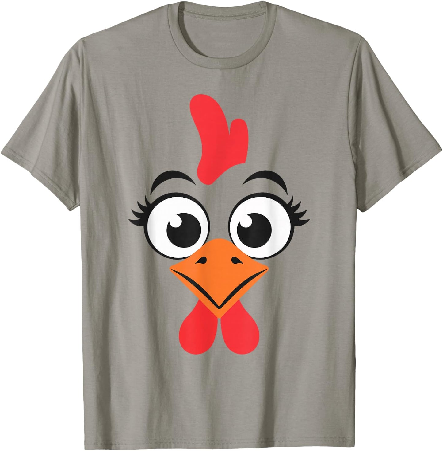 Chicken Shirt Adult Kids Men Women Chicken Hen Face Costume T-Shirt - T-Shirt | Sand