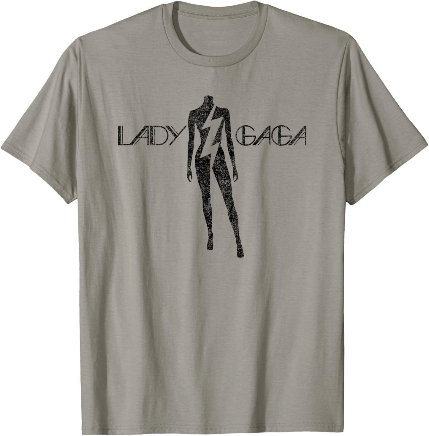 Official Lady Gaga Lightning Black Logo T-Shirt - T-Shirt | Sand