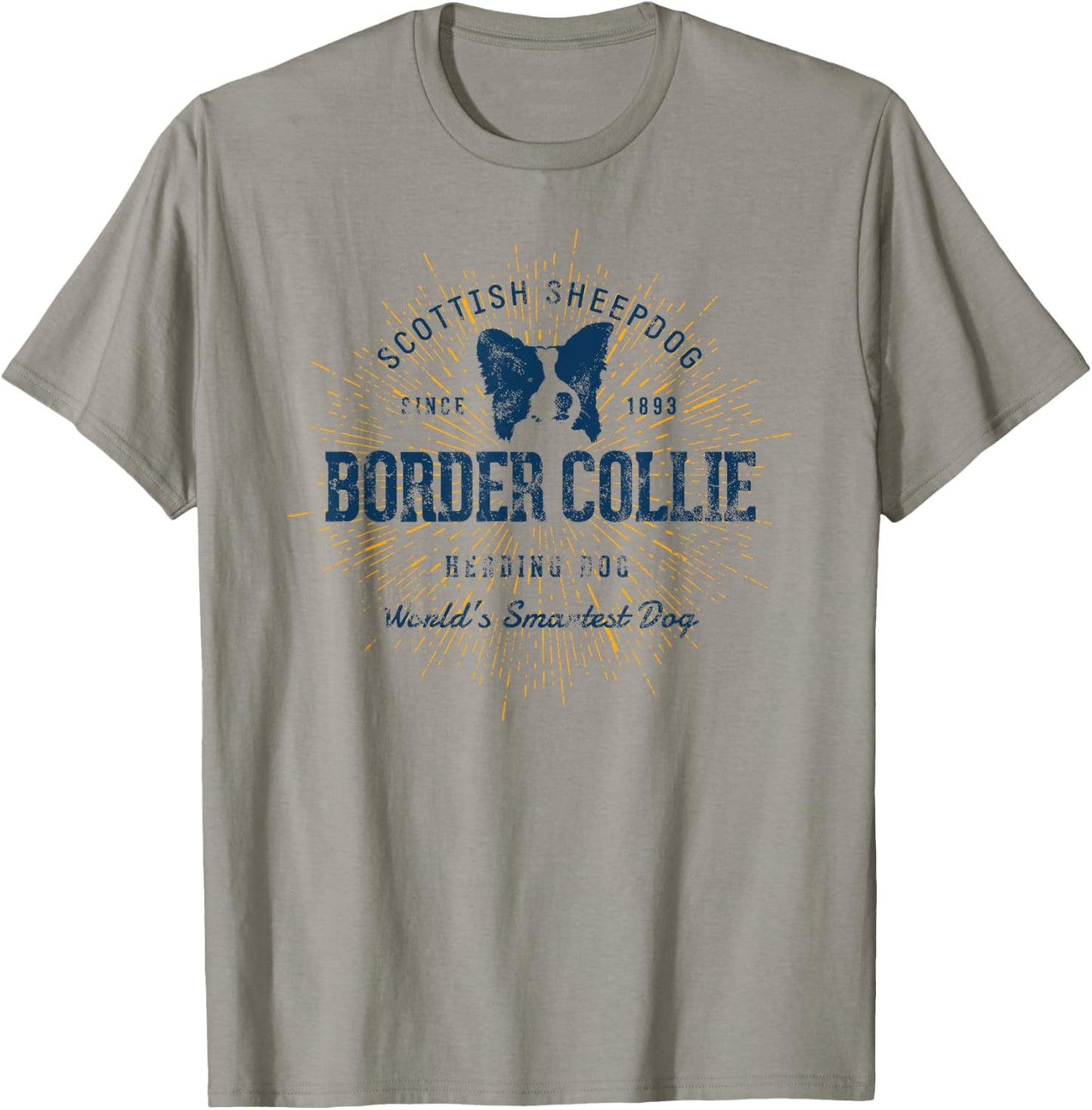 Retro Border Collie Vintage T-Shirt - T-Shirt | Sand