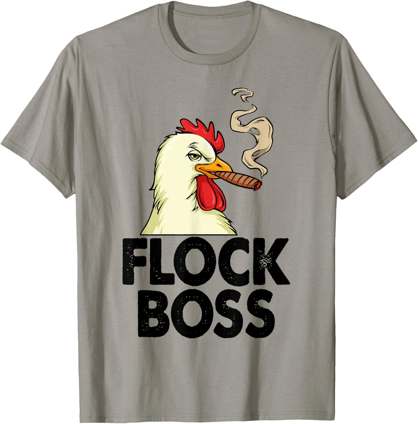Funny White Smoking Chicken Shirt Flock Boss Women T-Shirt - T-Shirt | Sand