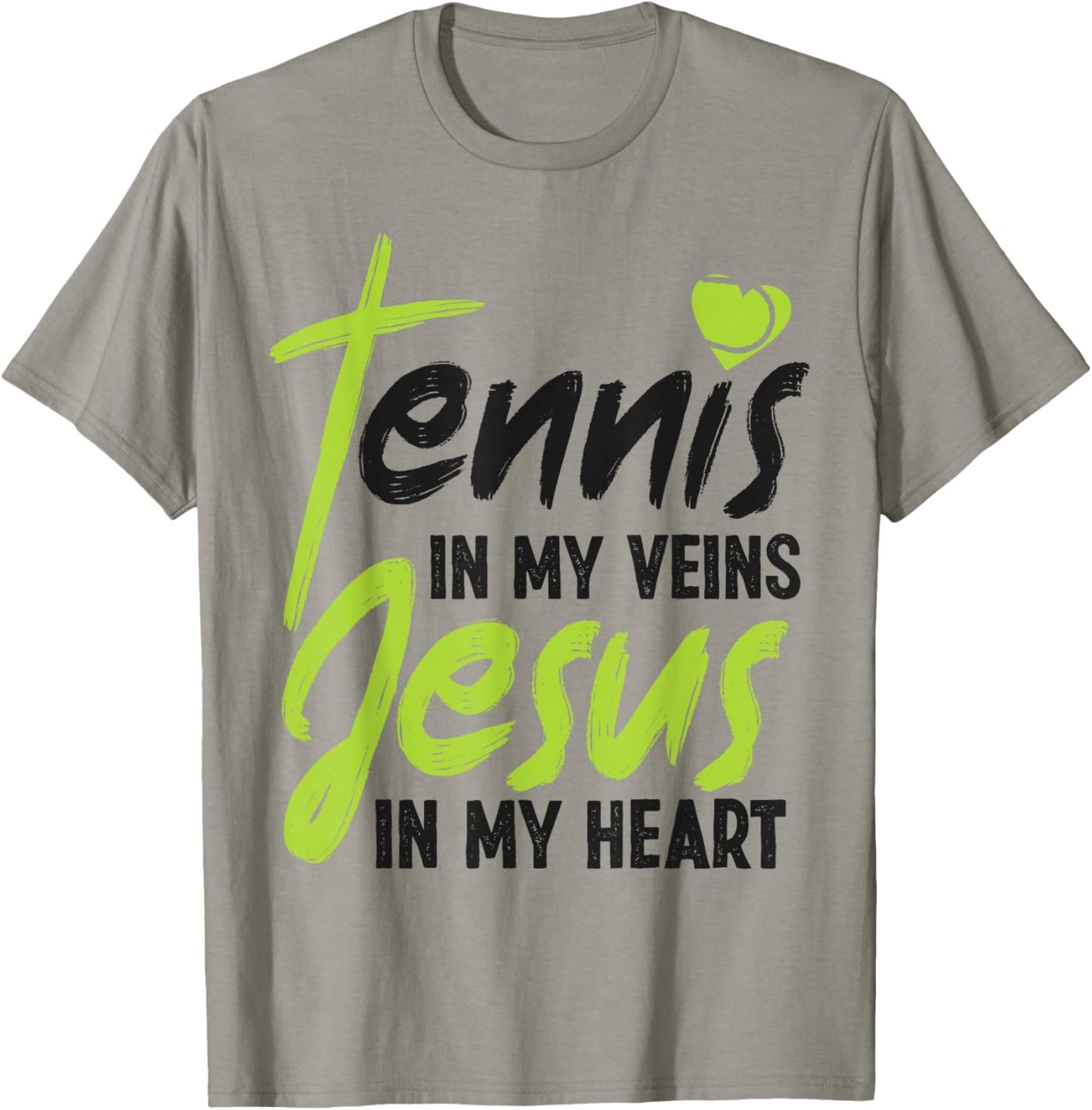 Funny Tennis Player Racket Jesus Faith Christian Tennis In T-Shirt - T-Shirt | Sand