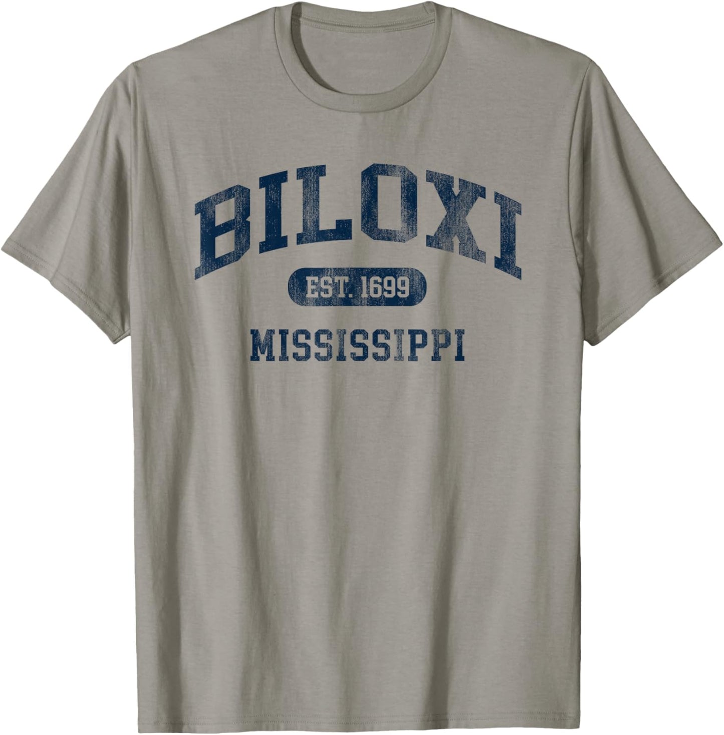 Biloxi Mississippi Est 1699 Retro Preppy Throwback Souvenir T-Shirt - T-Shirt | Sand
