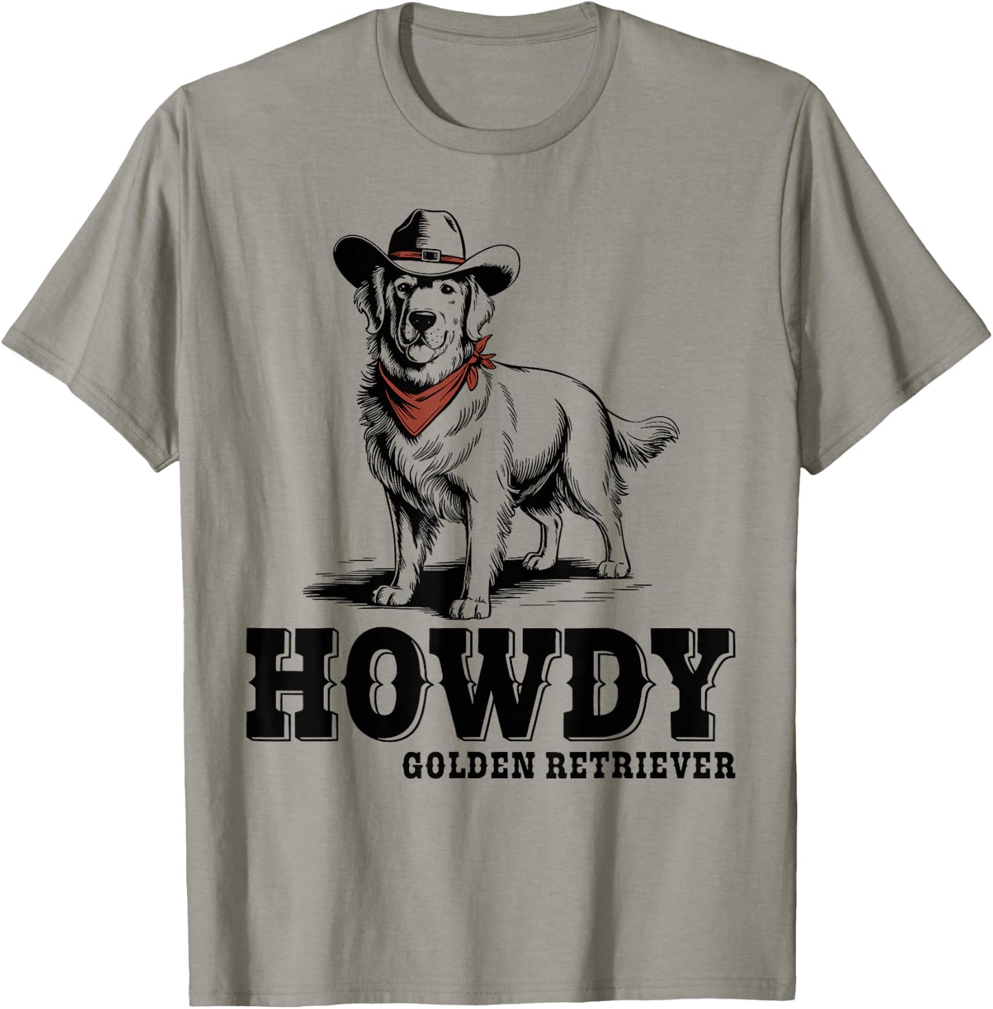 Howdy Golden Retriever Cowboy Vintage Dog Lovers T-Shirt - T-Shirt | Sand