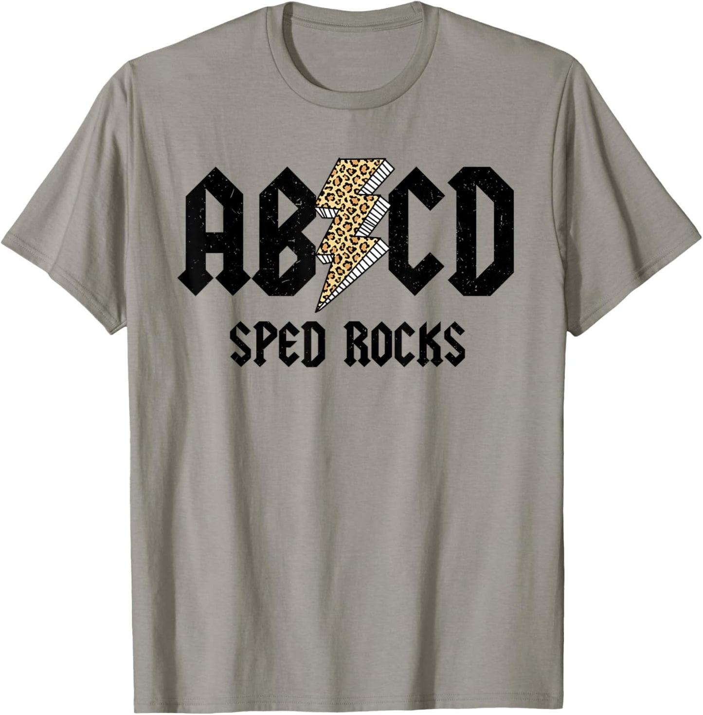 SPED Rocks ABCD Leopard Sped Teacher Educator Back to School Women T-Shirt - T-Shirt | Sand