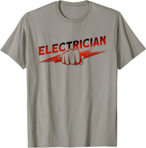 Funny Electrical Worker Skull USA Flag Electrician T-Shirt - T-Shirt | Sand