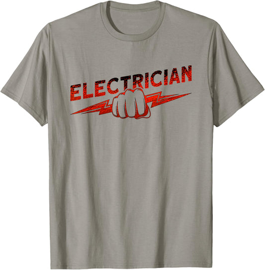 Funny Electrical Worker Skull USA Flag Electrician T-Shirt - T-Shirt | Sand