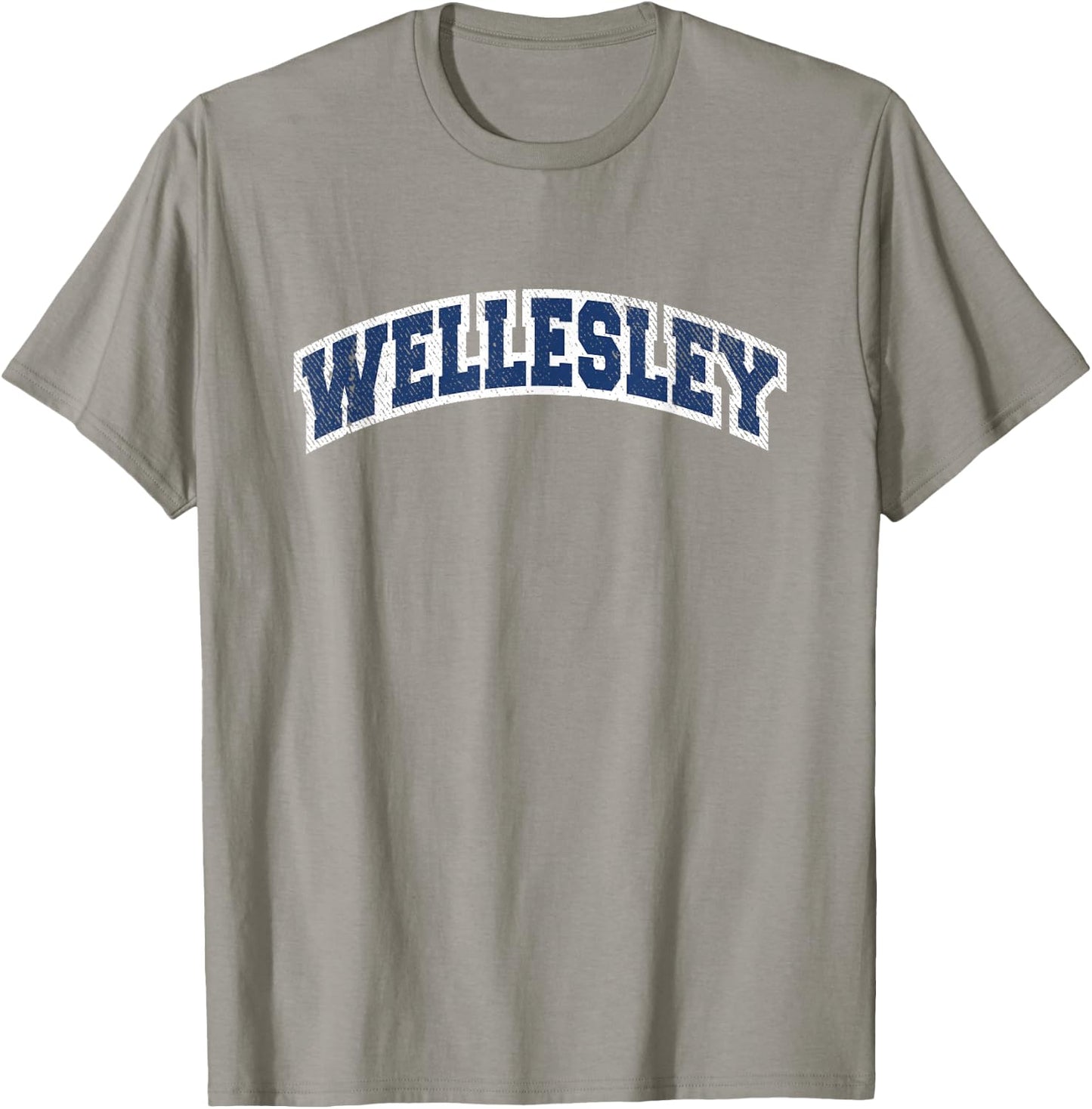 Wellesley Massachusetts Varsity Style Vintage T-Shirt - T-Shirt | Sand